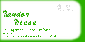 nandor wiese business card